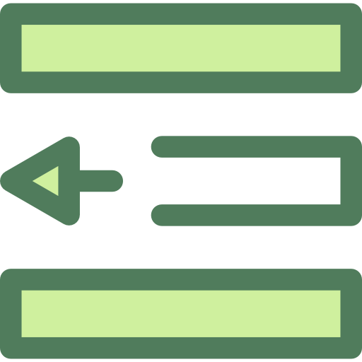 wyrównanie do lewej Monochrome Green ikona