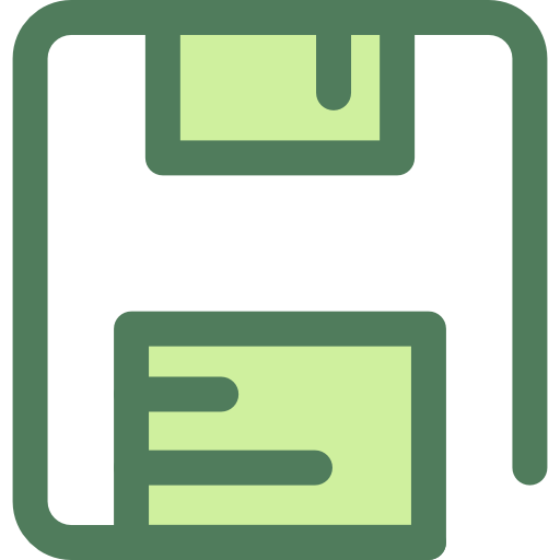 diskette Monochrome Green icon