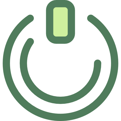 Power button Monochrome Green icon