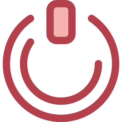 botón de encendido Monochrome Red icono