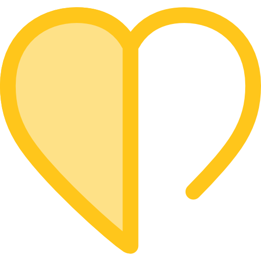 coração Monochrome Yellow Ícone