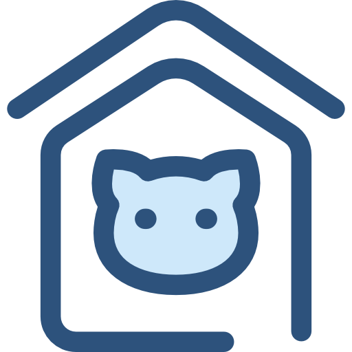 casa per animali domestici Monochrome Blue icona