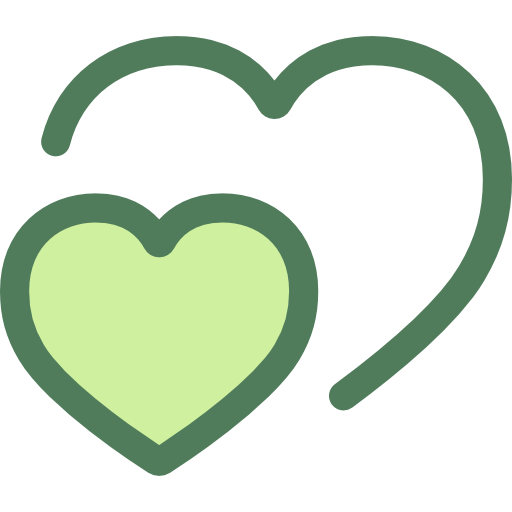 corazones Monochrome Green icono