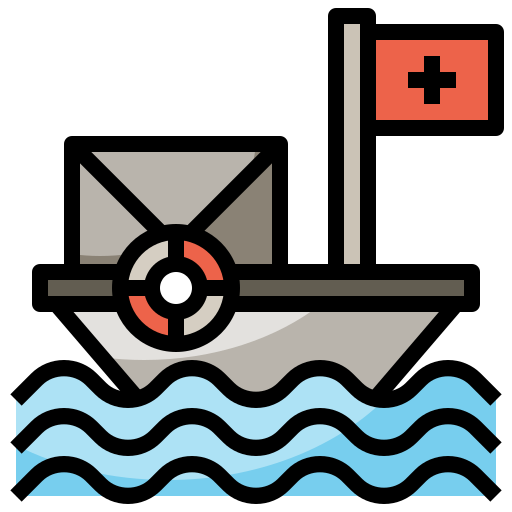 barca di salvataggio Surang Lineal Color icona