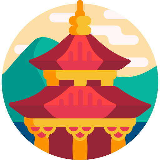 tempio cinese Detailed Flat Circular Flat icona
