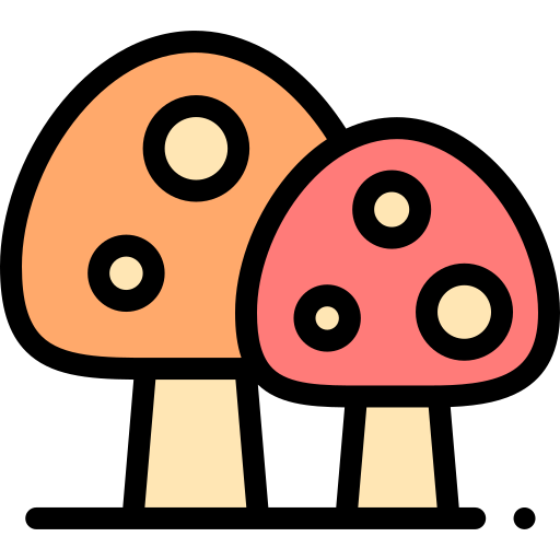 Mushrooms Detailed Rounded Lineal color icon