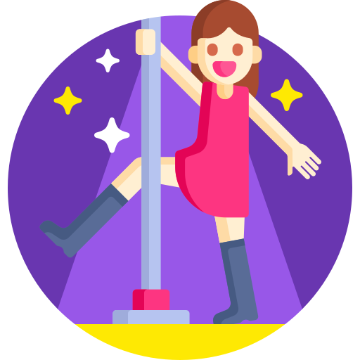 Pole dancer Detailed Flat Circular Flat icon