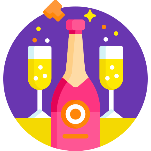 szampan Detailed Flat Circular Flat ikona