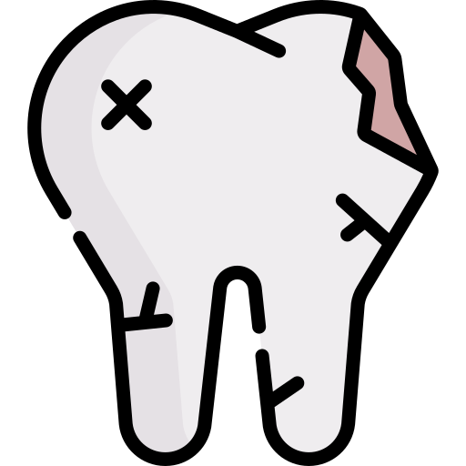 diente quebrado Special Lineal color icono