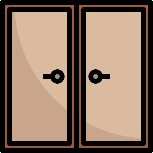 puerta doble Winnievizence Lineal color icono