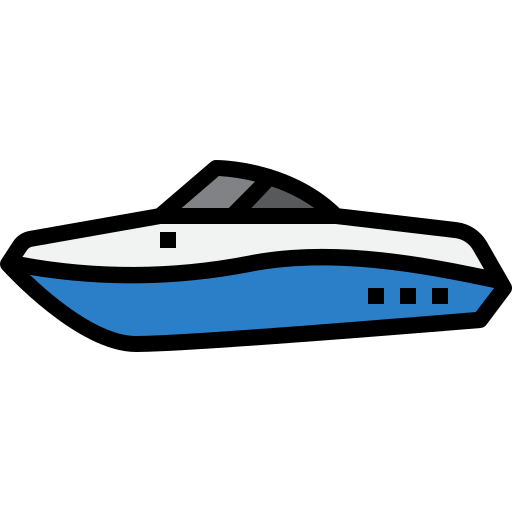 łódź motorowa Generic Outline Color ikona
