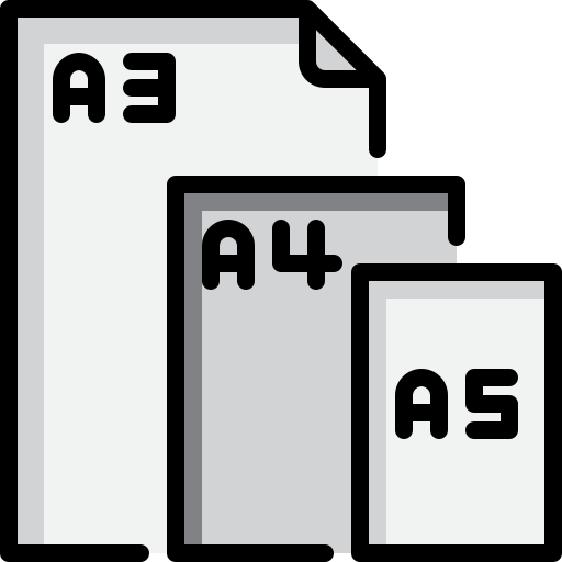 Paper sizes Generic Outline Color icon