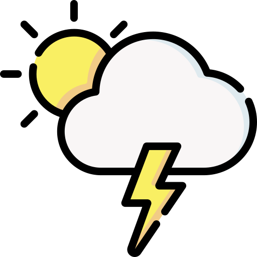 Scattered thunderstorms Special Lineal color icon
