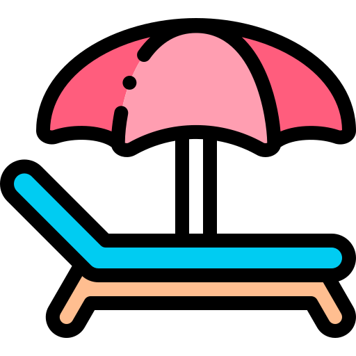 Sunbed Detailed Rounded Lineal color icon