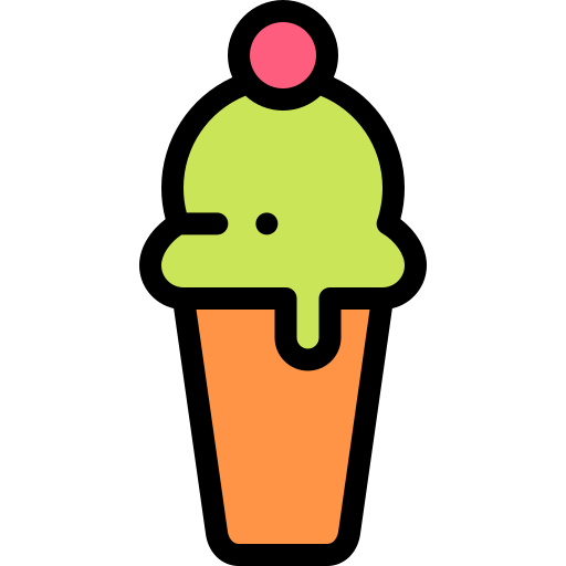 Ice cream Detailed Rounded Lineal color icon