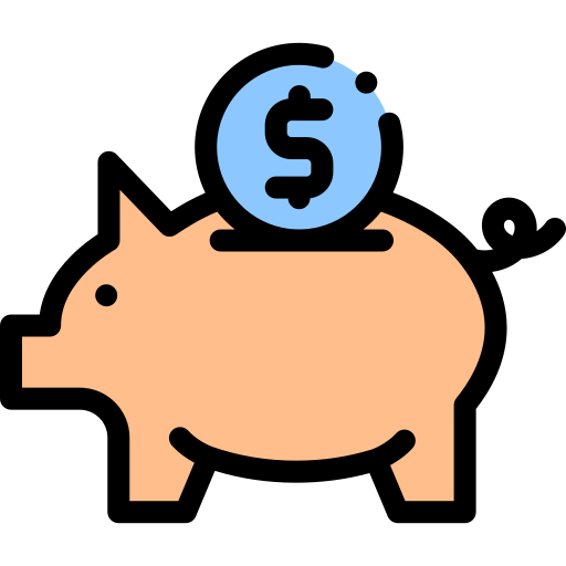 Piggy bank Detailed Rounded Lineal color icon