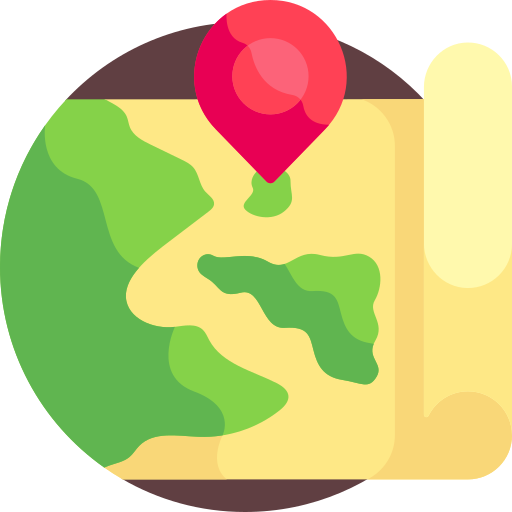 kaart Detailed Flat Circular Flat icoon