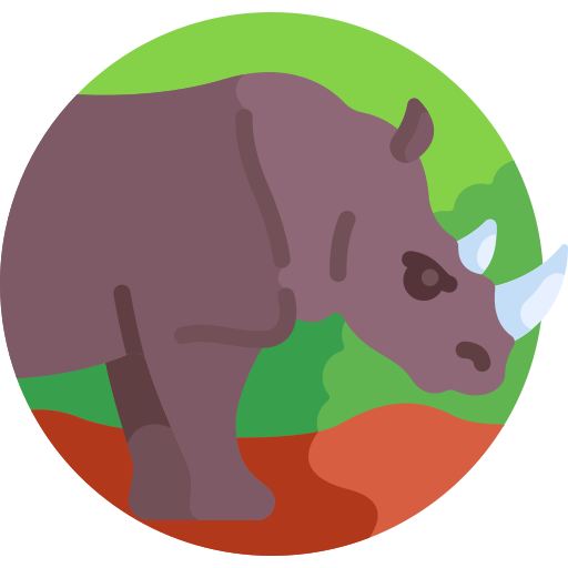 rhinocéros Detailed Flat Circular Flat Icône