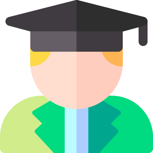 graduado Basic Rounded Flat icono