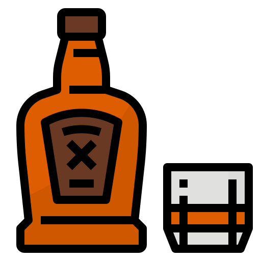 whisky Aphiradee (monkik) Lineal Color ikona