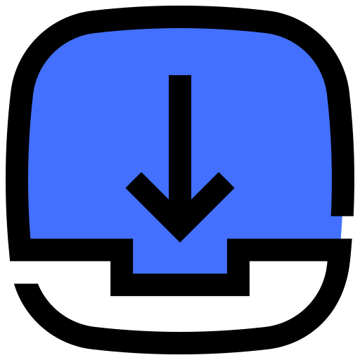 bandeja de entrada Inipagistudio Blue icono
