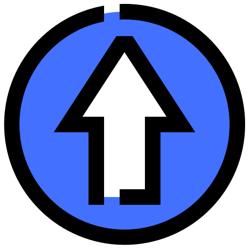 flecha arriba Inipagistudio Blue icono