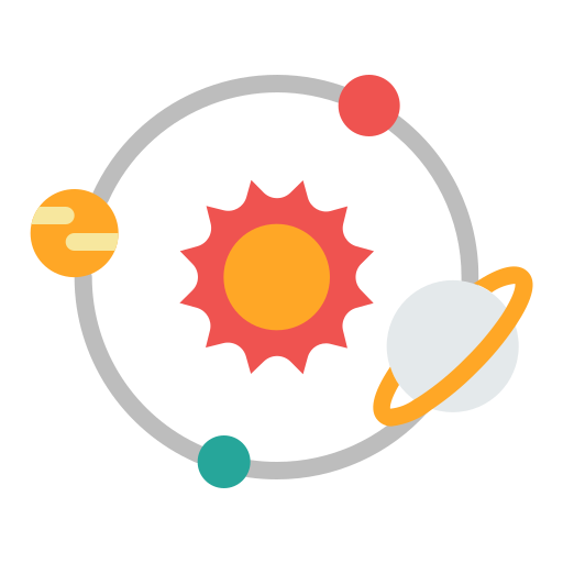 układ słoneczny Generic Flat ikona