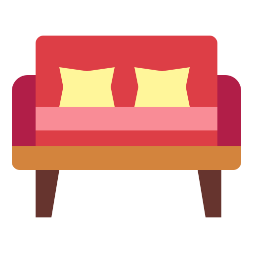 sofa Smalllikeart Flat ikona