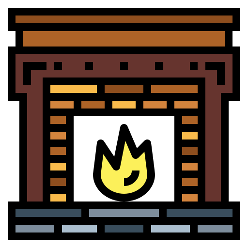 Fireplace Smalllikeart Lineal Color icon