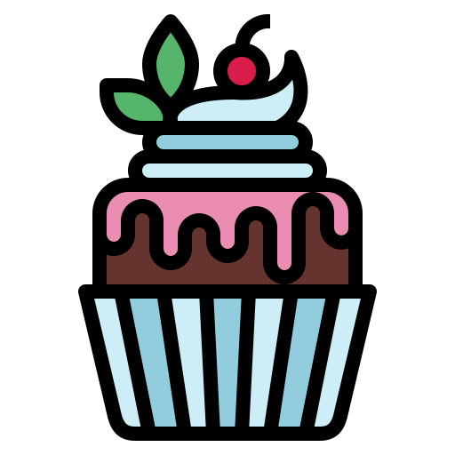 Cupcake Smalllikeart Lineal Color icon