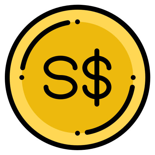 dolar de singapur Iconixar Lineal Color icono
