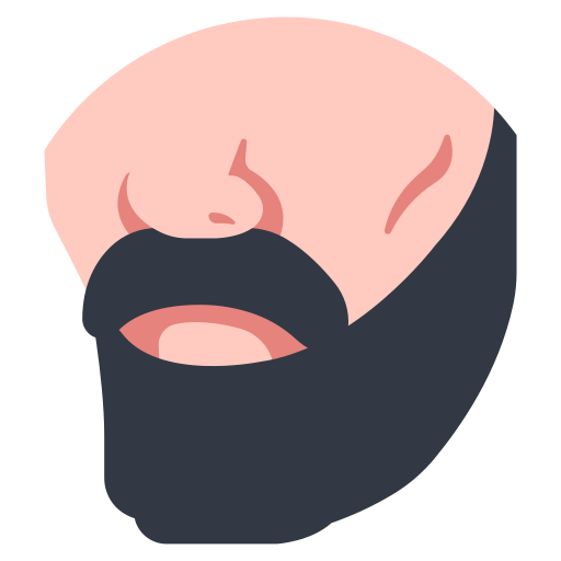 bigote con barba MaxIcons Flat icono