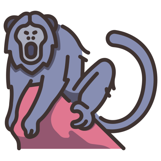 Howler monkey MaxIcons Lineal color icon