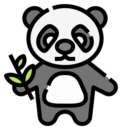 panda Linector Lineal Color ikona