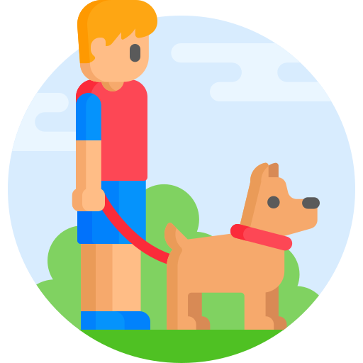 犬を連れて散歩をしている Detailed Flat Circular Flat icon