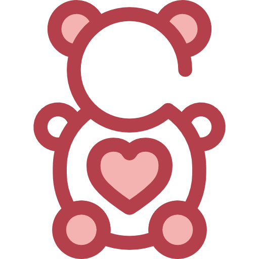 Teddy bear Monochrome Red icon