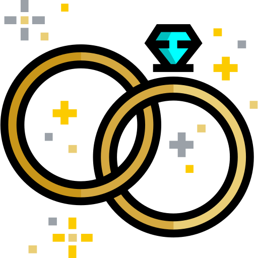 anillos de boda Detailed Straight Lineal color icono