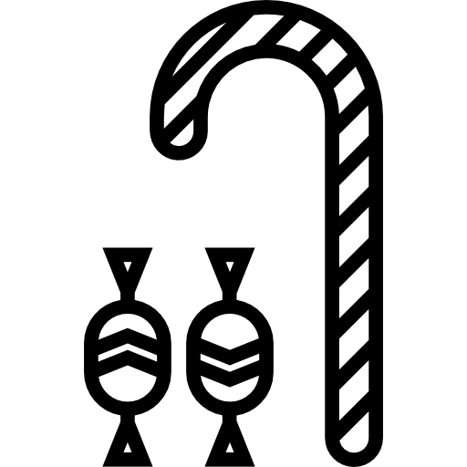cukierkowa laska Detailed Straight Lineal ikona