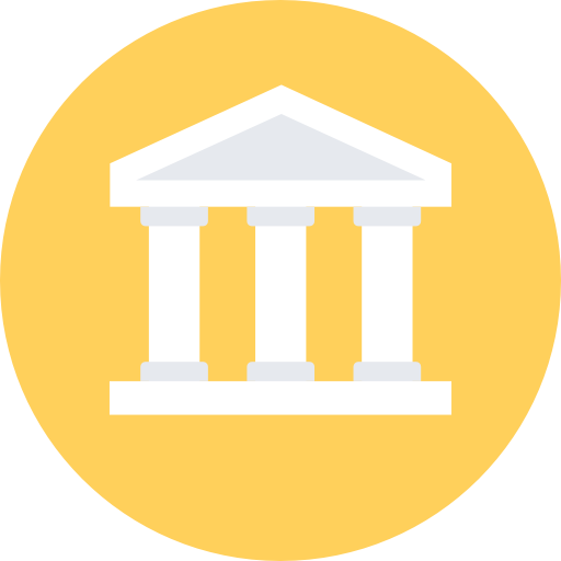 bank Flat Color Circular icon