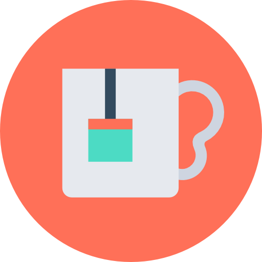 taza de té Flat Color Circular icono