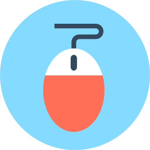 mysz Flat Color Circular ikona