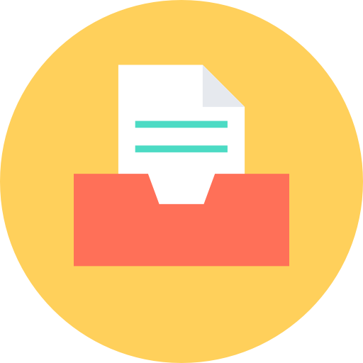 Inbox Flat Color Circular icon