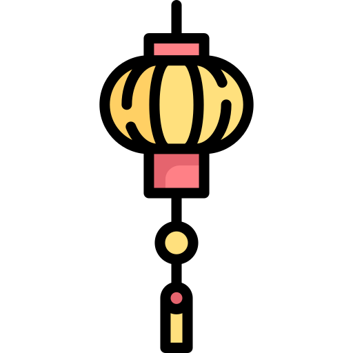 lámpara japonesa Special Lineal color icono