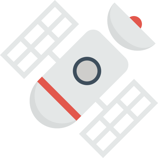 satélite Pixel Buddha Premium Flat icono