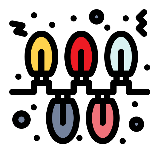 luces de navidad Flatart Icons Lineal Color icono