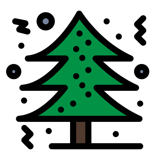 árvore de natal Flatart Icons Lineal Color Ícone
