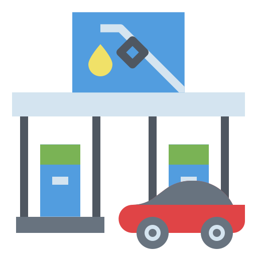 benzinestation Ultimatearm Flat icoon
