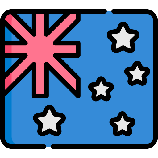 drapeau australien Kawaii Lineal color Icône