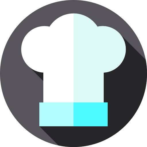 sombrero de cocinero Flat Circular Flat icono