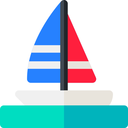 zeilboot Basic Rounded Flat icoon